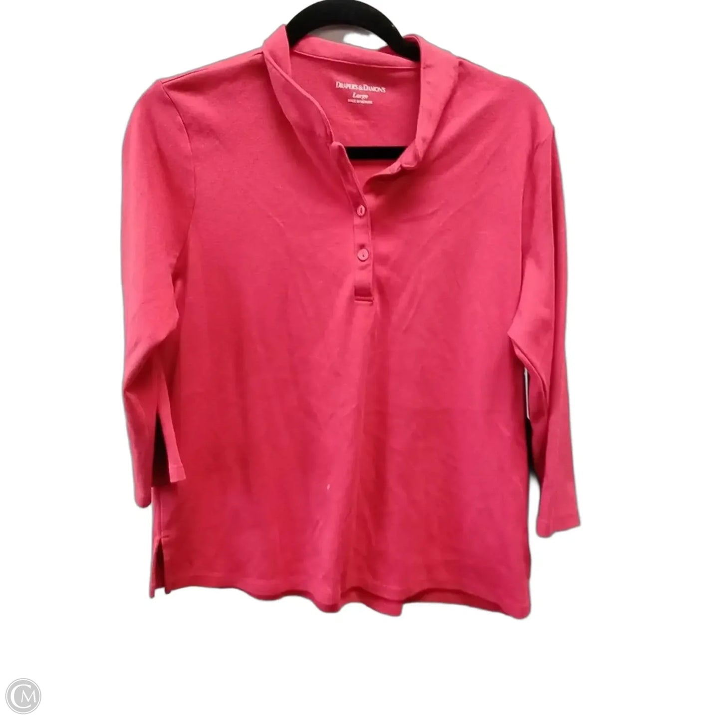 Top Long Sleeve By Cme In Red, Size: L