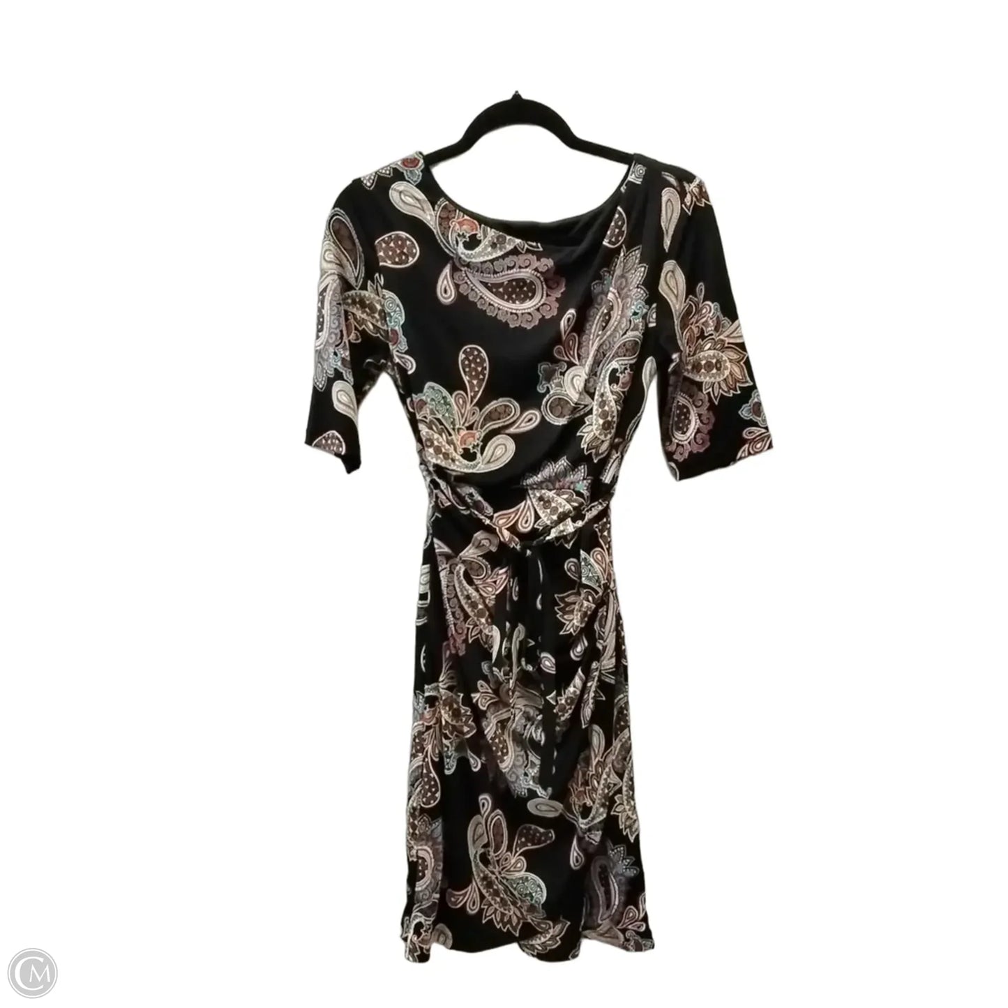 Dress Casual Midi By Robbie Bee In Black & Orange, Size: 4