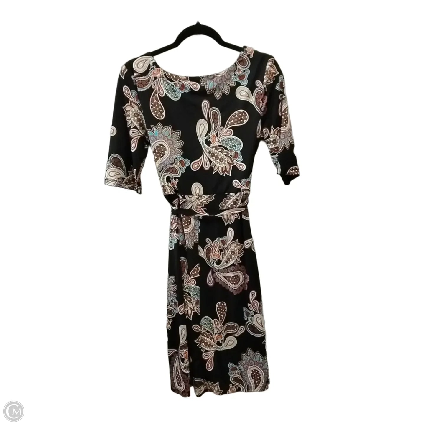 Dress Casual Midi By Robbie Bee In Black & Orange, Size: 4