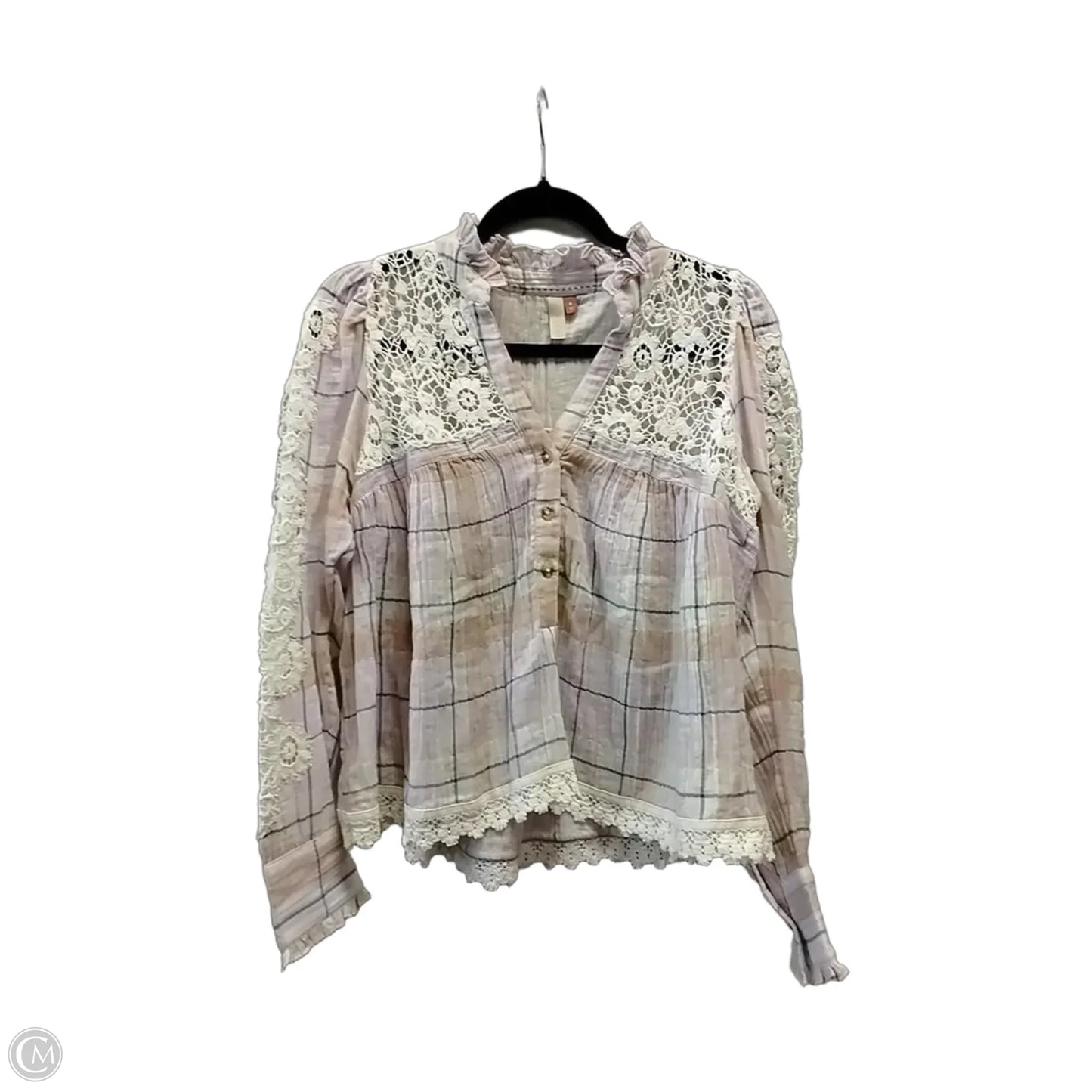 Top Long Sleeve By Pilcro In Plaid Pattern, Size: M