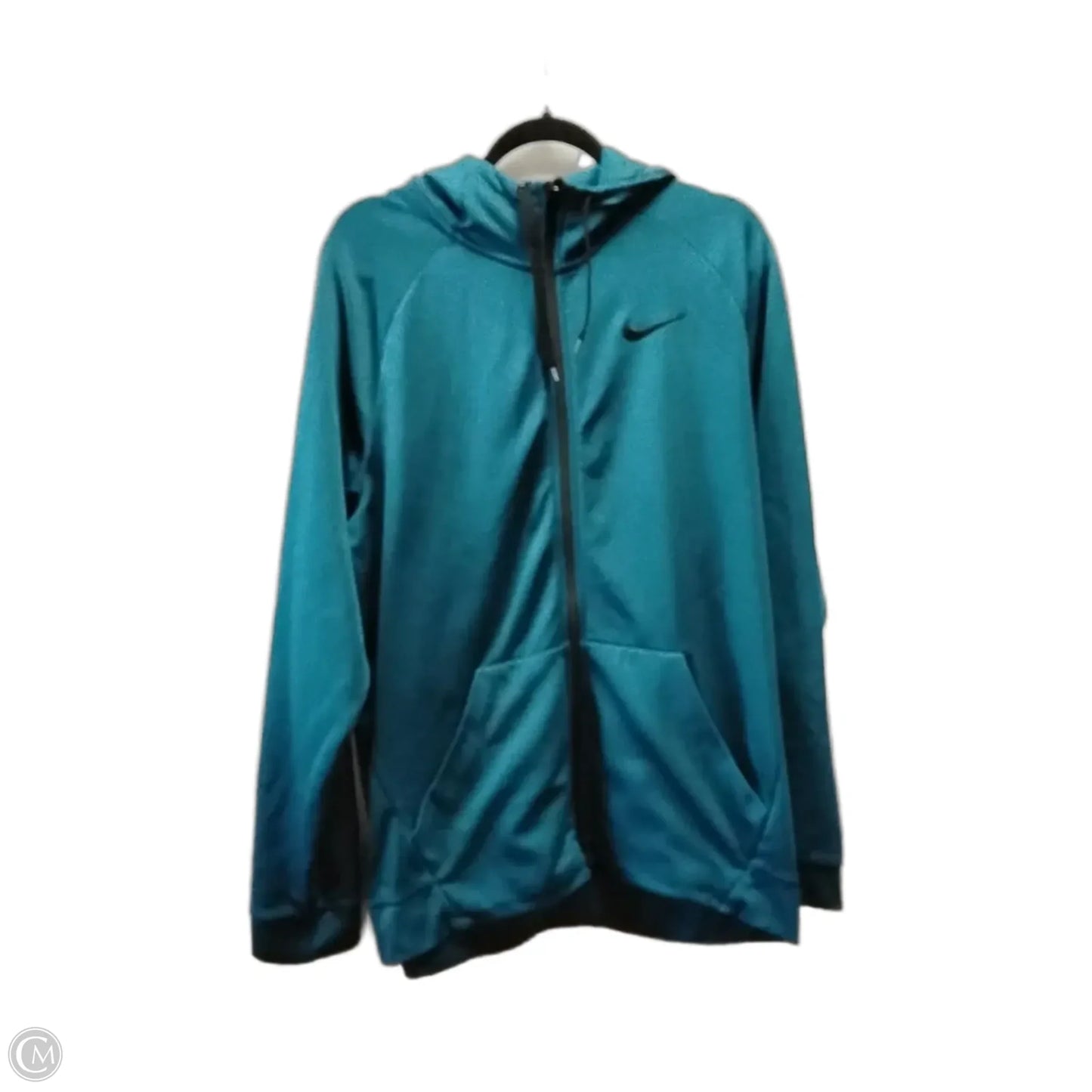 Athletic Top Long Sleeve Hoodie By Nike Apparel In Green, Size: L