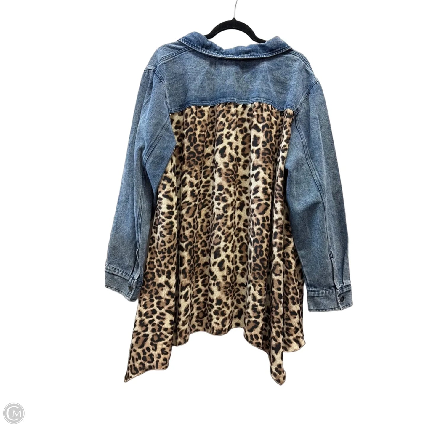 Jacket Shirt By Oddi In Leopard Print, Size: 3x