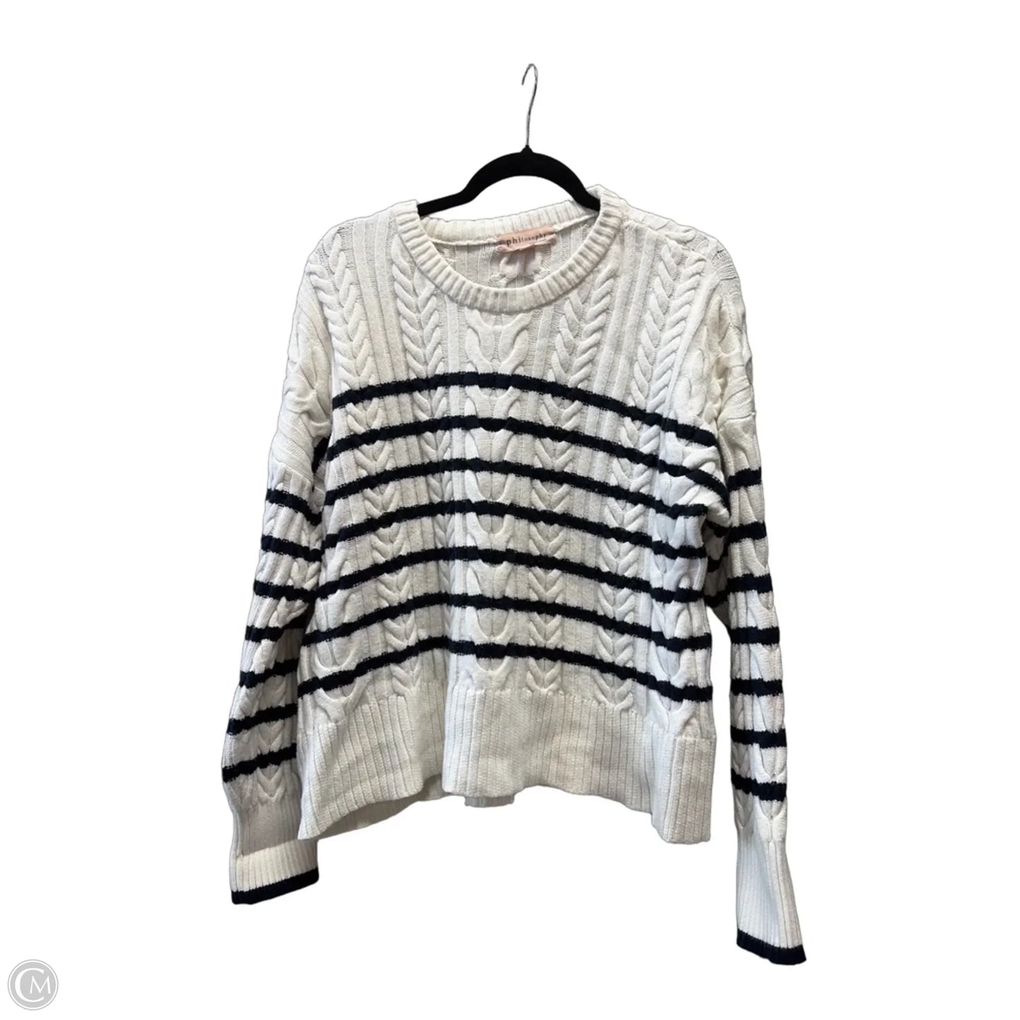 Sweater By Philosophy In Striped Pattern, Size: Xl