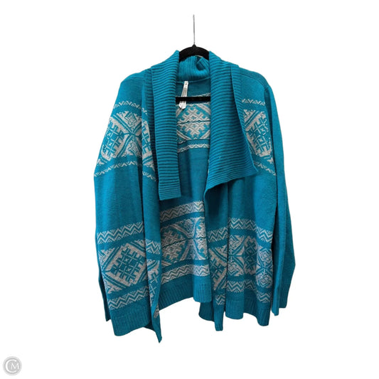 Sweater Cardigan By Leo And Nicole In Teal, Size: 3x