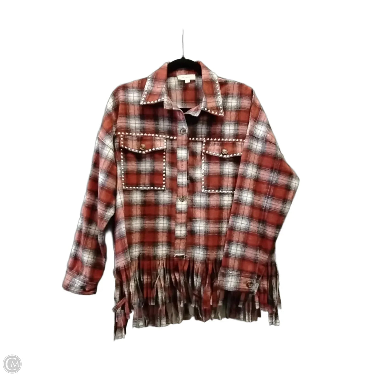 Jacket Shirt By Eesome In Plaid Pattern, Size: S