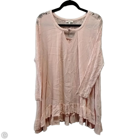 Top Long Sleeve By Jodifl In Peach, Size: L