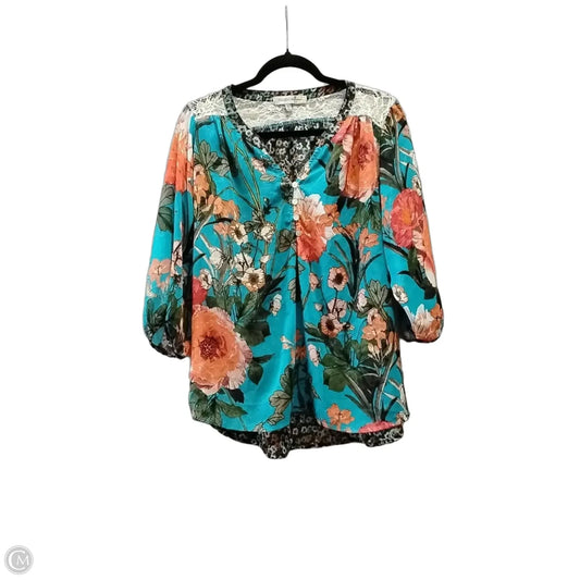 Blouse Long Sleeve By Figuero & Flower In Floral Print, Size: L