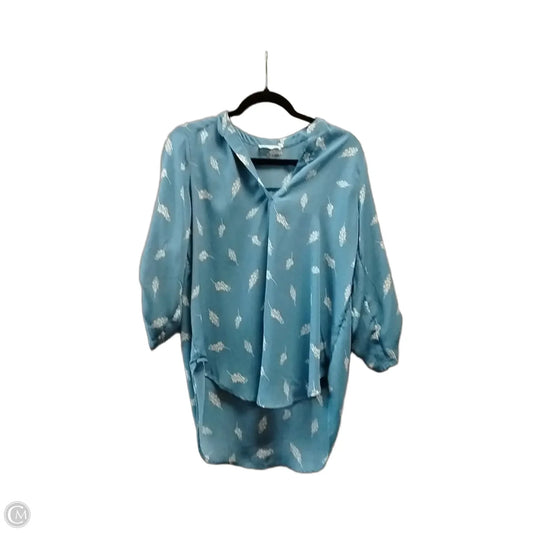 Blouse Long Sleeve By Lush In Blue & White, Size: M