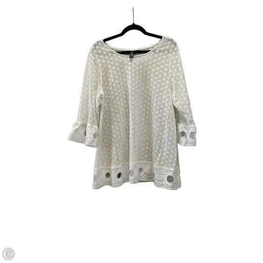 Blouse Long Sleeve By Alfani In Cream, Size: 2x