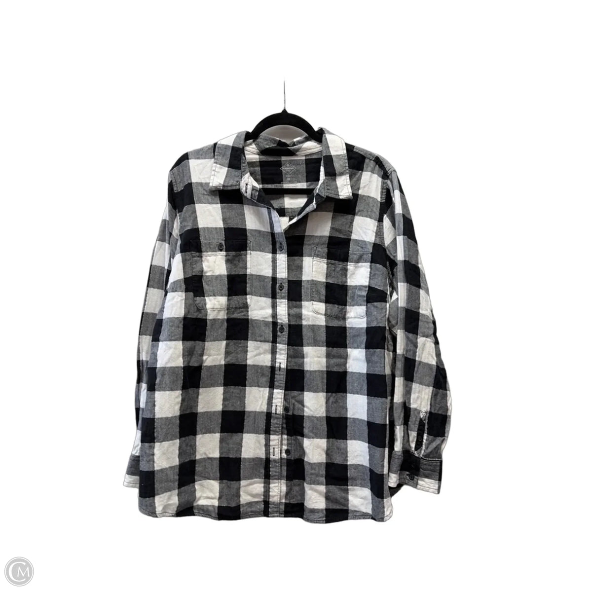 Top Long Sleeve By St Johns Bay In Checkered Pattern, Size: 2x