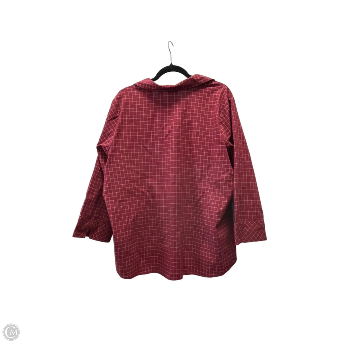 Top Long Sleeve By Riders In Checkered Pattern, Size: 1x