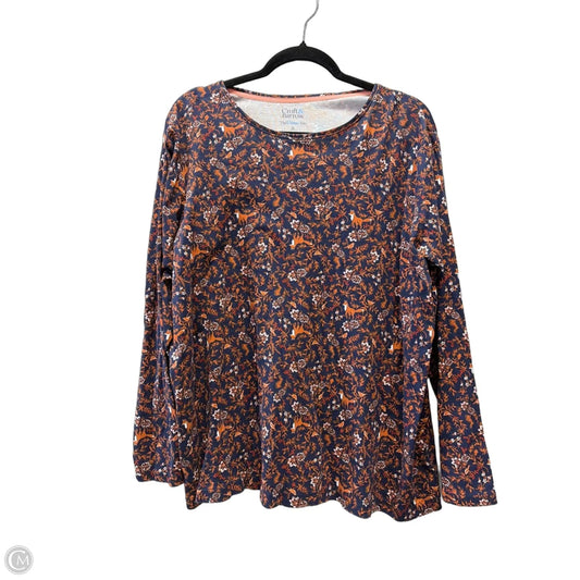 Top Long Sleeve Basic By Croft And Barrow In Animal Print, Size: 2x