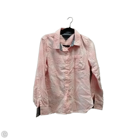 Top Long Sleeve By Tommy Hilfiger In Plaid Pattern, Size: M