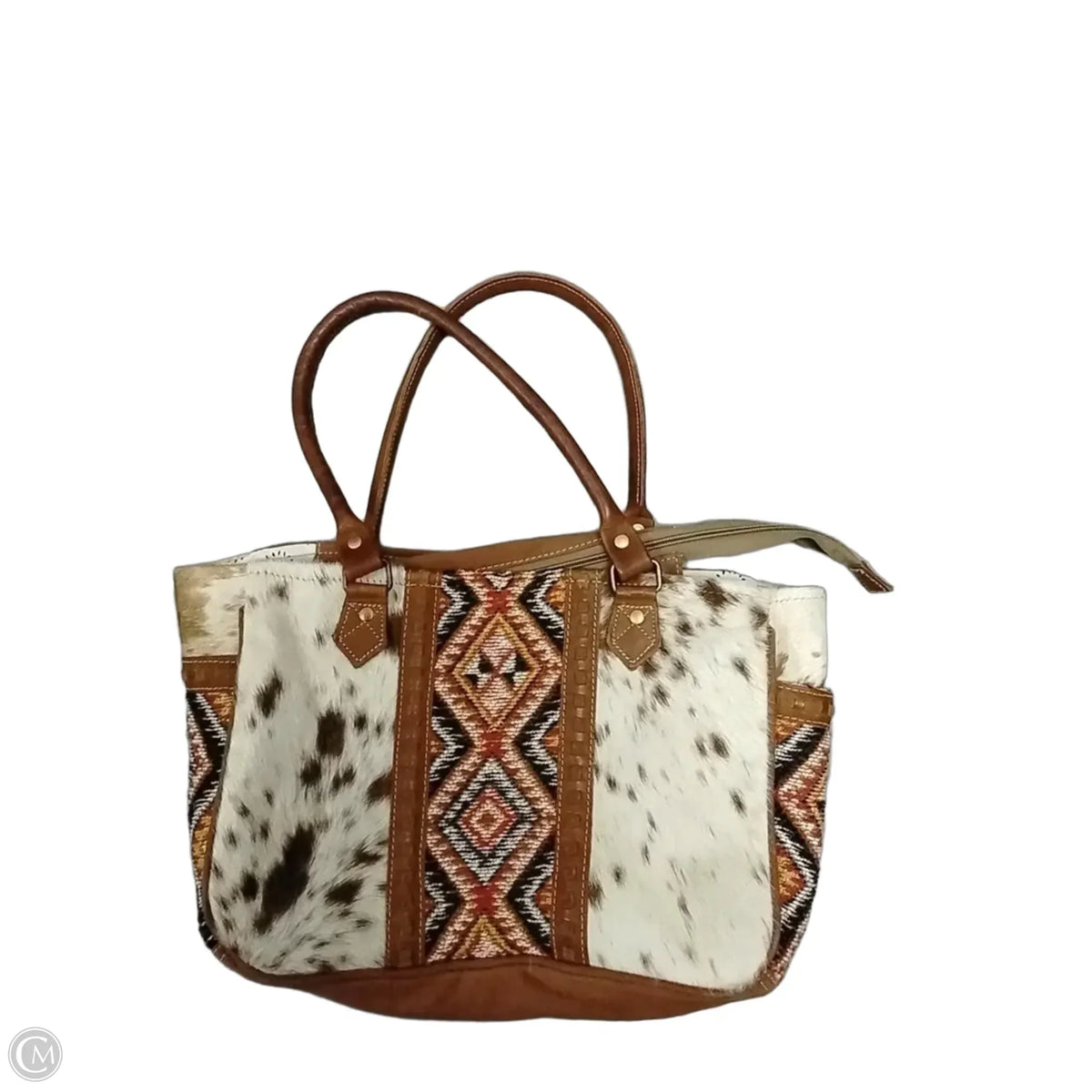 Handbag Leather By Myra, Size: Medium