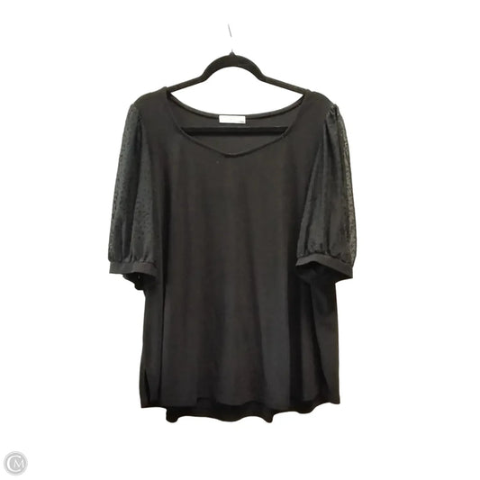 Blouse Short Sleeve By Retrology In Black, Size: 2x