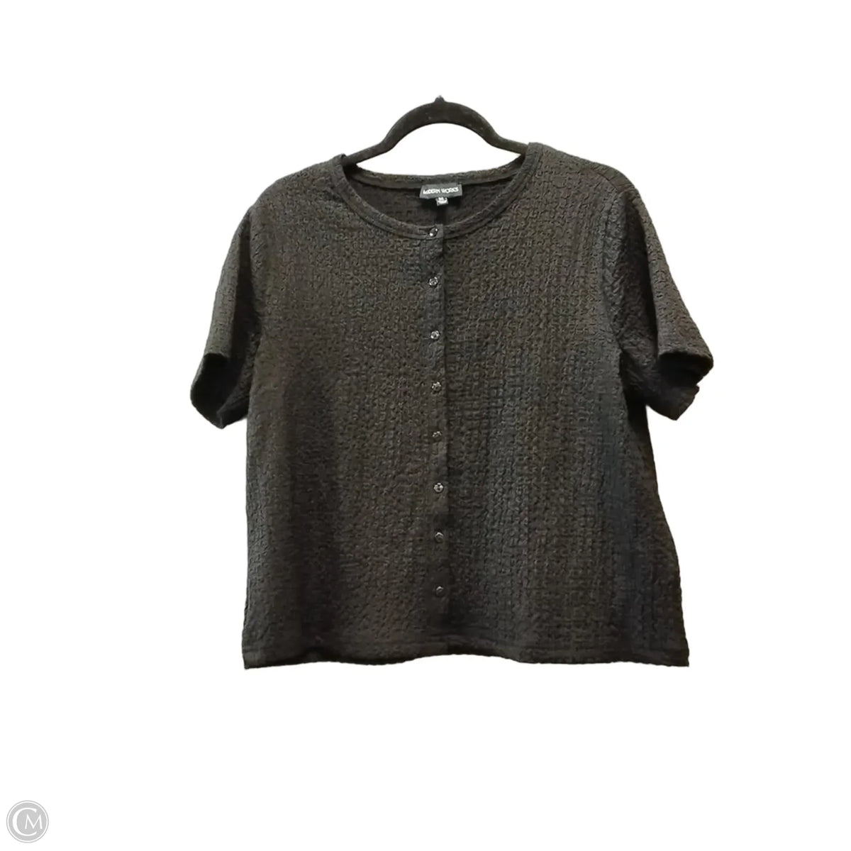Blouse Short Sleeve By Modern Works In Black, Size: M