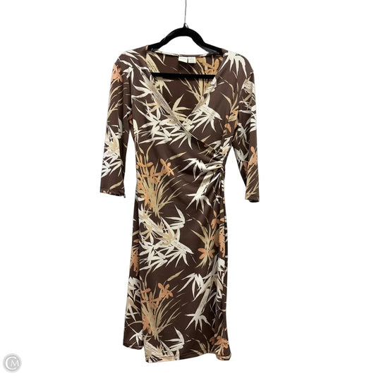 Dress Casual Midi By Merona In Brown & Tan, Size: 10