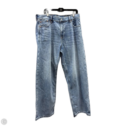Jeans Wide Leg By American Eagle In Blue Denim, Size: 14l