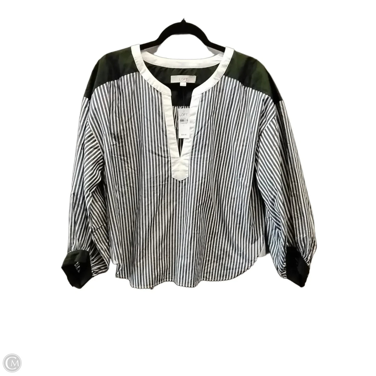 Top Long Sleeve By Loft In Striped Pattern, Size: L
