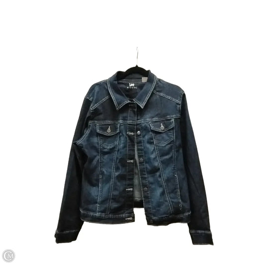 Jacket Denim By Lee In Blue, Size: Xl