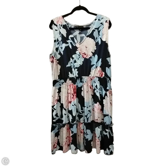 Dress Casual Midi By En Focus In Floral Print, Size: 20