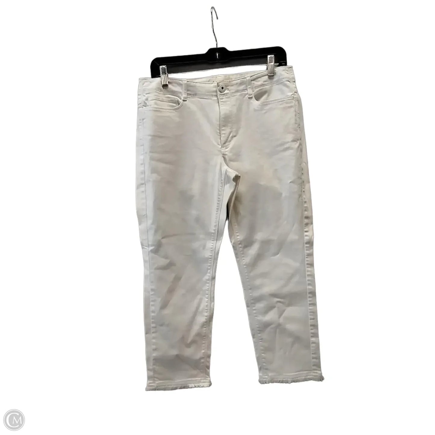 Jeans Cropped By J. Jill In Cream, Size: 8