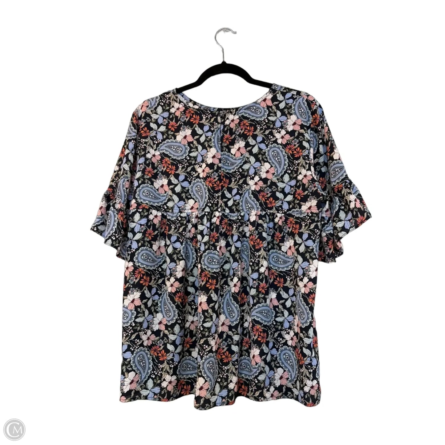 Blouse Short Sleeve By Loft In Floral Print, Size: L