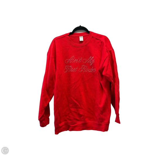 Sweatshirt Crewneck By Pink In Red, Size: M