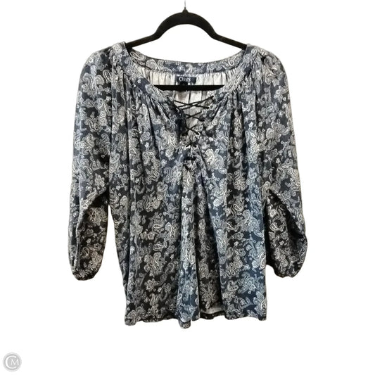 Top Long Sleeve By Chaps In Paisley Print, Size: L