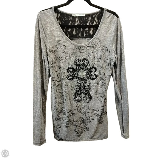Top Long Sleeve By Maurices In Grey, Size: L