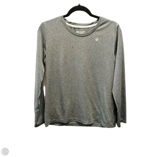 Athletic Top Long Sleeve Collar By Champion In Grey, Size: M