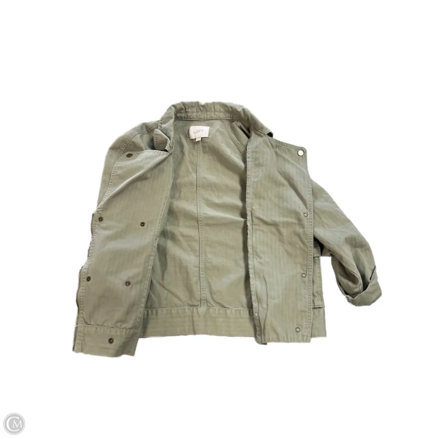 Jacket Shirt By Loft In Green, Size: S