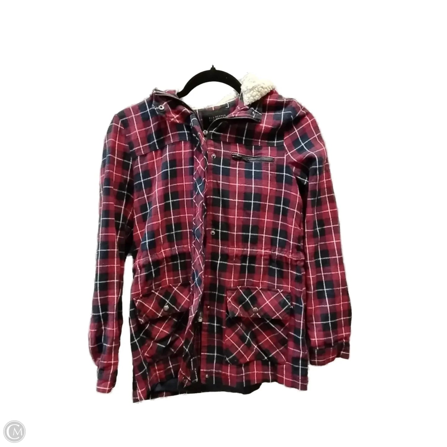 Jacket Other By Blu Pepper In Plaid Pattern, Size: S