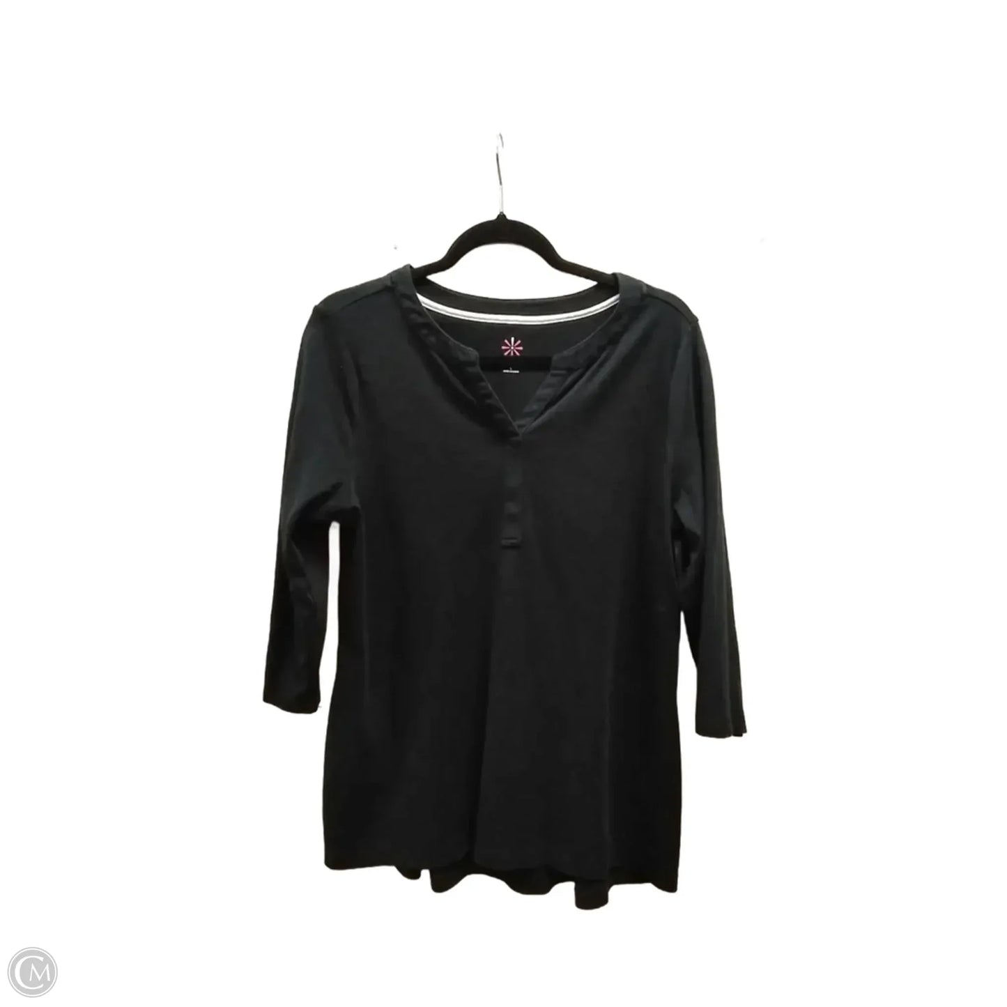 Top Long Sleeve By Isaac Mizrahi Live Qvc In Black, Size: L
