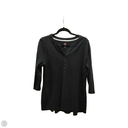 Top Long Sleeve By Isaac Mizrahi Live Qvc In Black, Size: L