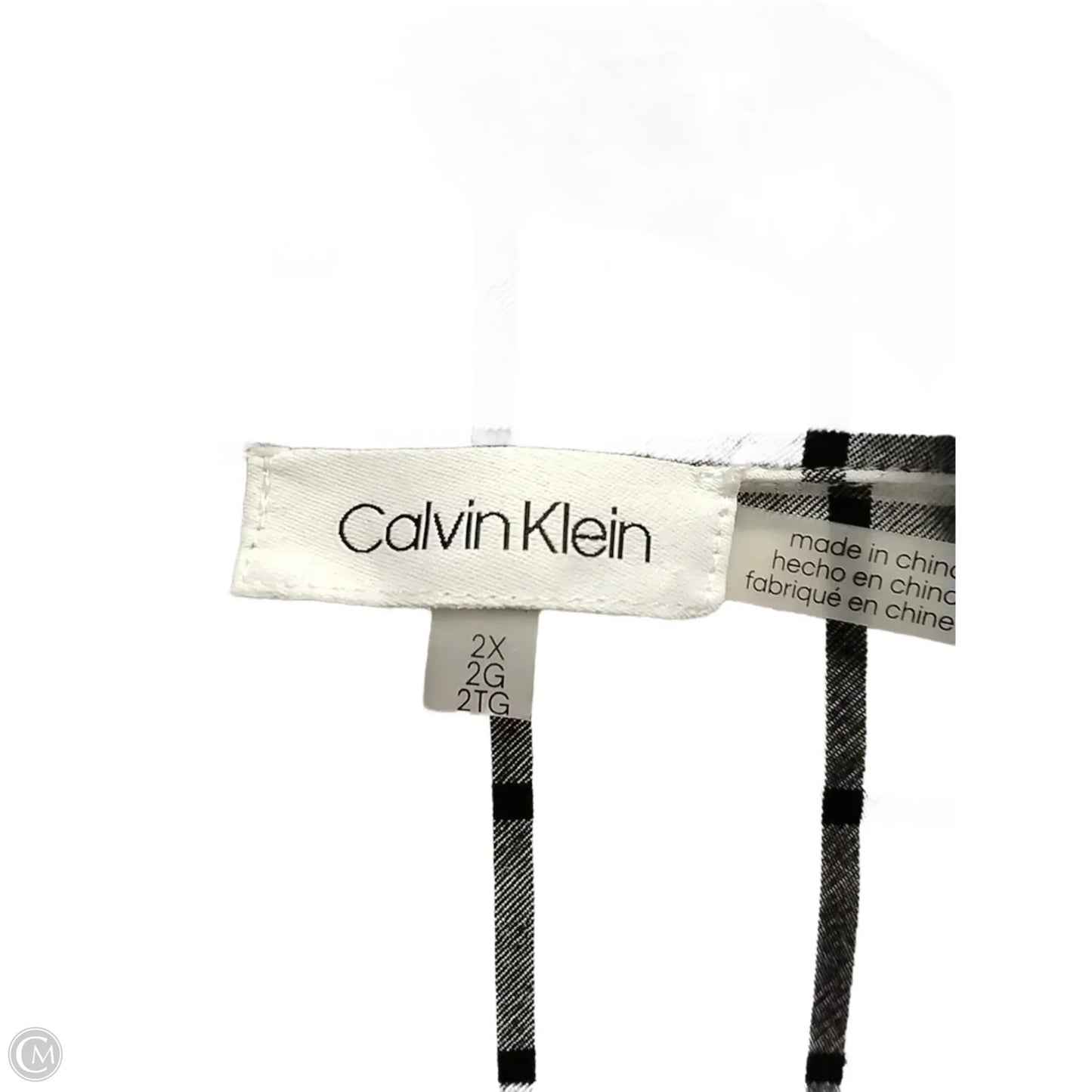 Top Long Sleeve By Calvin Klein In Striped Pattern, Size: 2x