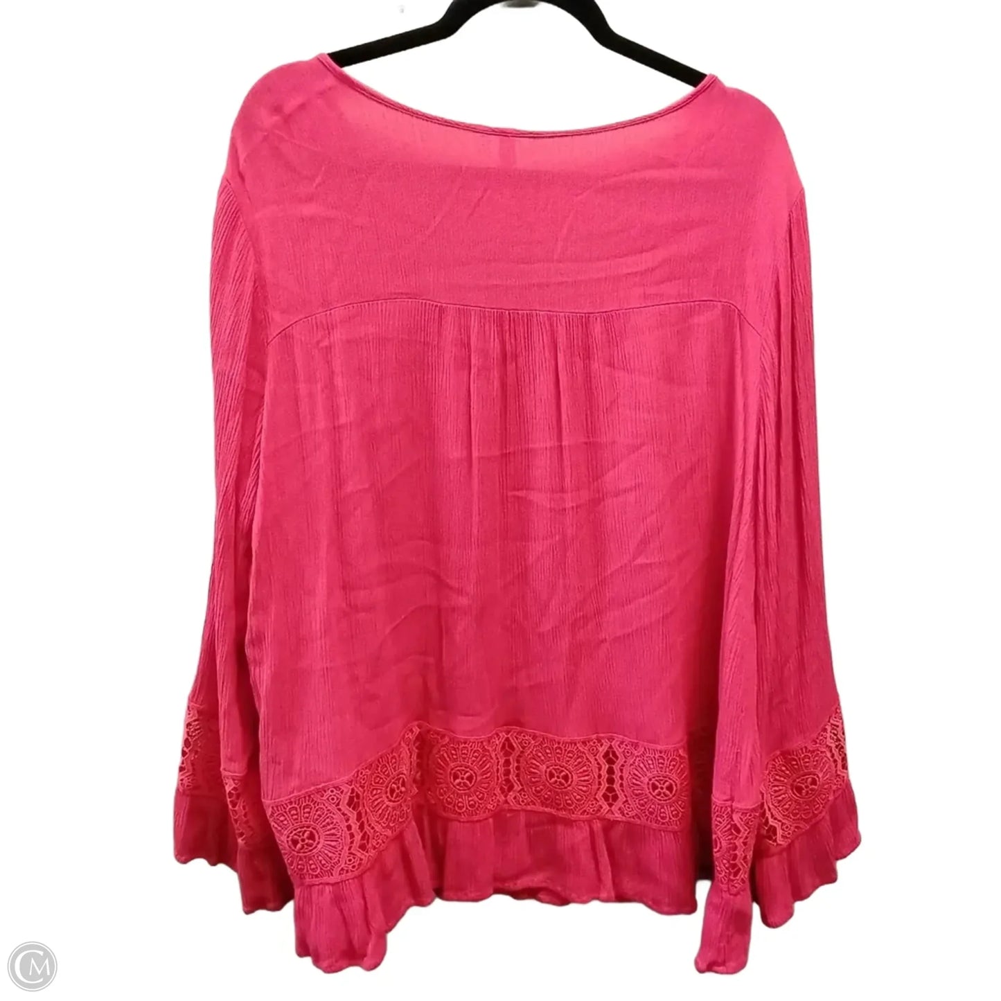Blouse Long Sleeve By Ny Collection In Red, Size: Xl