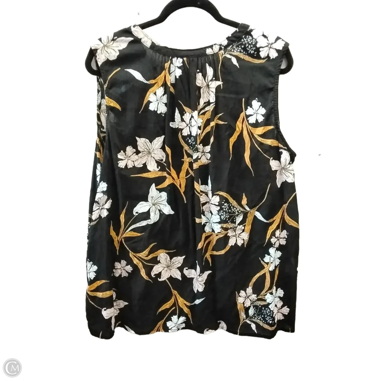Blouse Sleeveless By Liz Claiborne In Floral Print, Size: Xxl