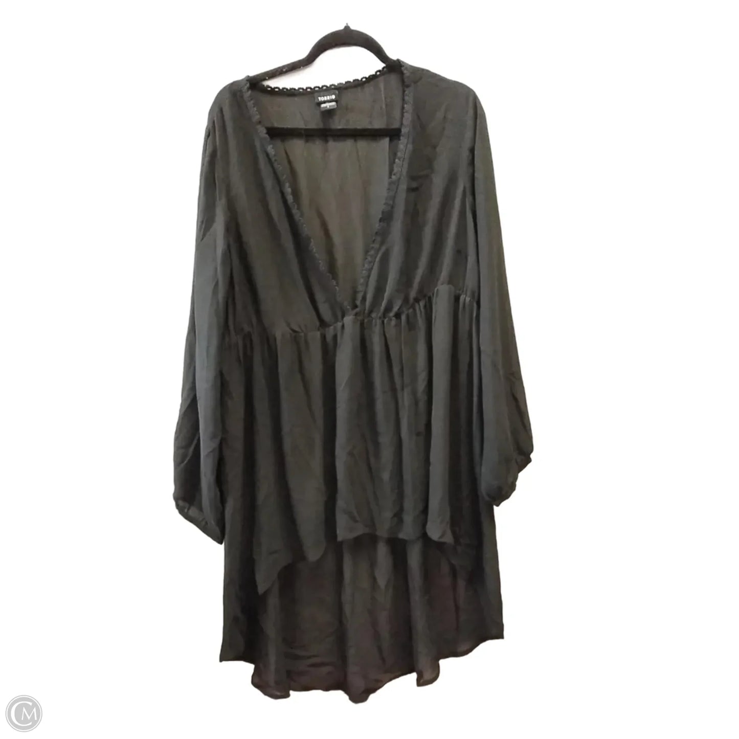 Blouse Long Sleeve By Torrid In Black, Size: 2x