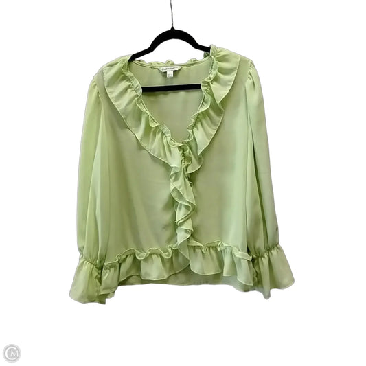 Blouse Long Sleeve By Counterparts In Green, Size: Xl