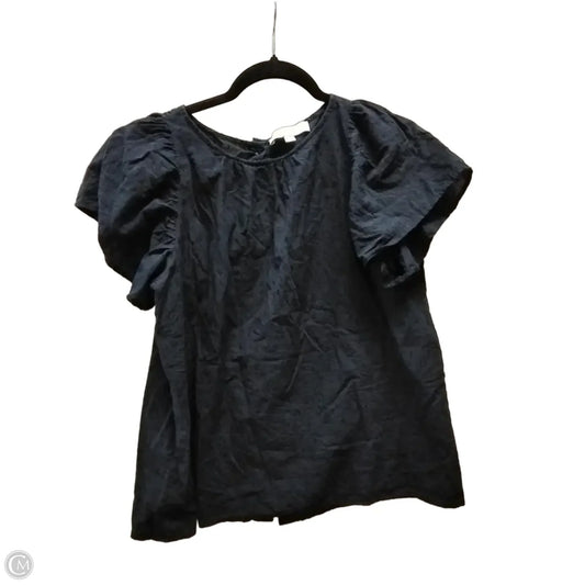 Blouse Short Sleeve By Loft In Navy, Size: M