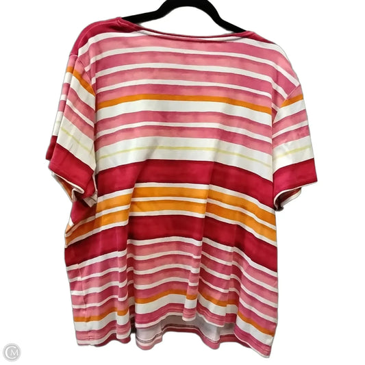 Top Short Sleeve Basic By Croft And Barrow In Striped Pattern, Size: 3x