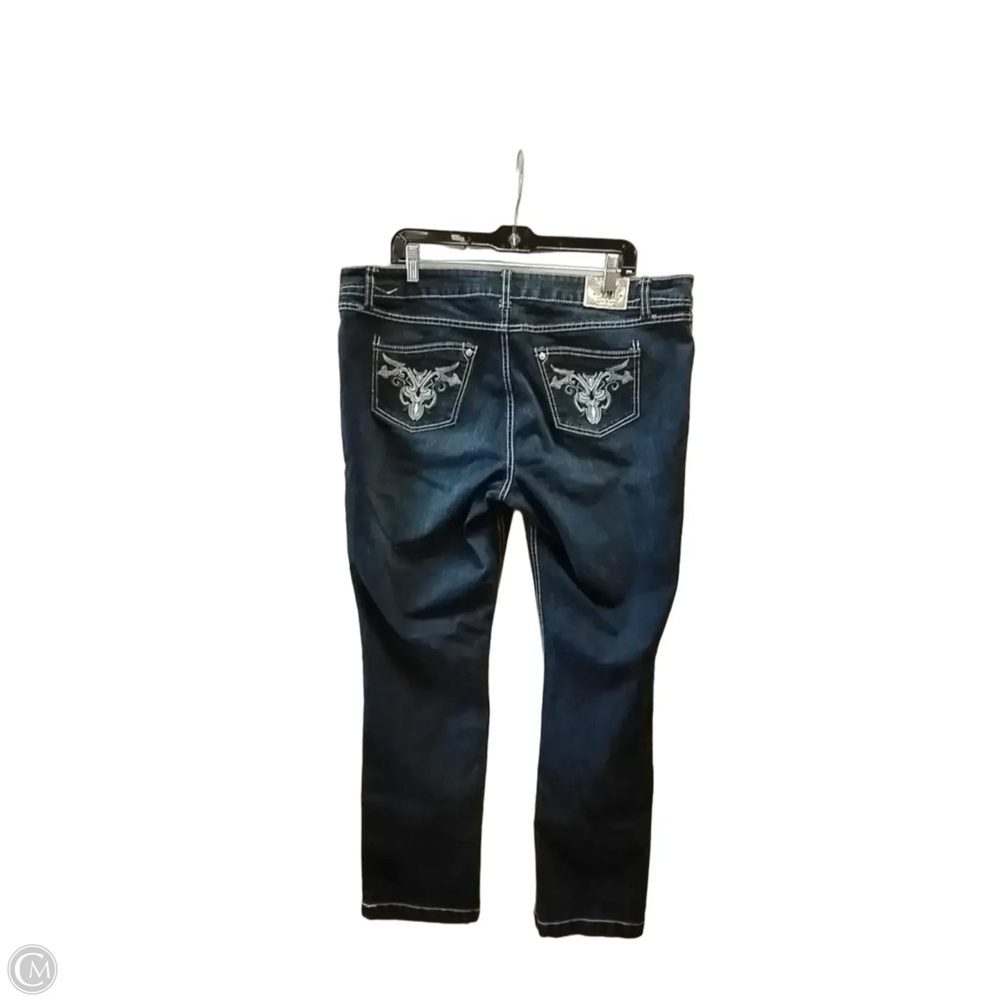 Jeans Straight By Ymi In Blue Denim, Size: 18