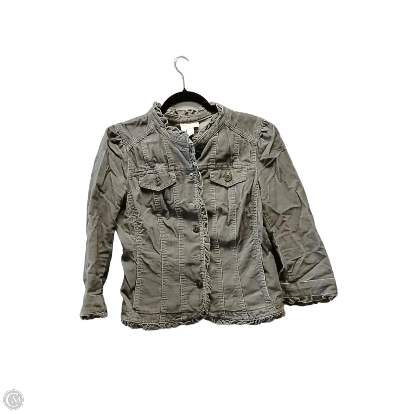 Jacket Utility By Loft In Grey, Size: 10