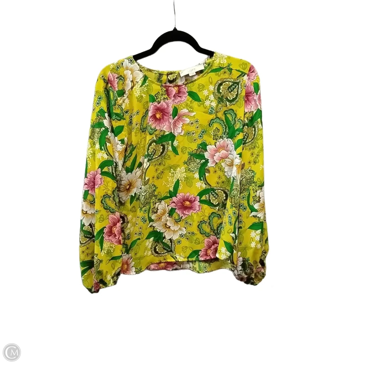 Blouse Long Sleeve By Loft In Floral Print, Size: S