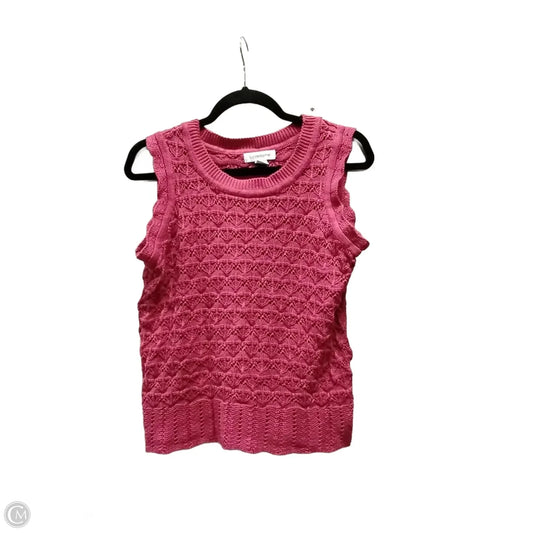 Vest Sweater By Liz Claiborne In Mauve, Size: L