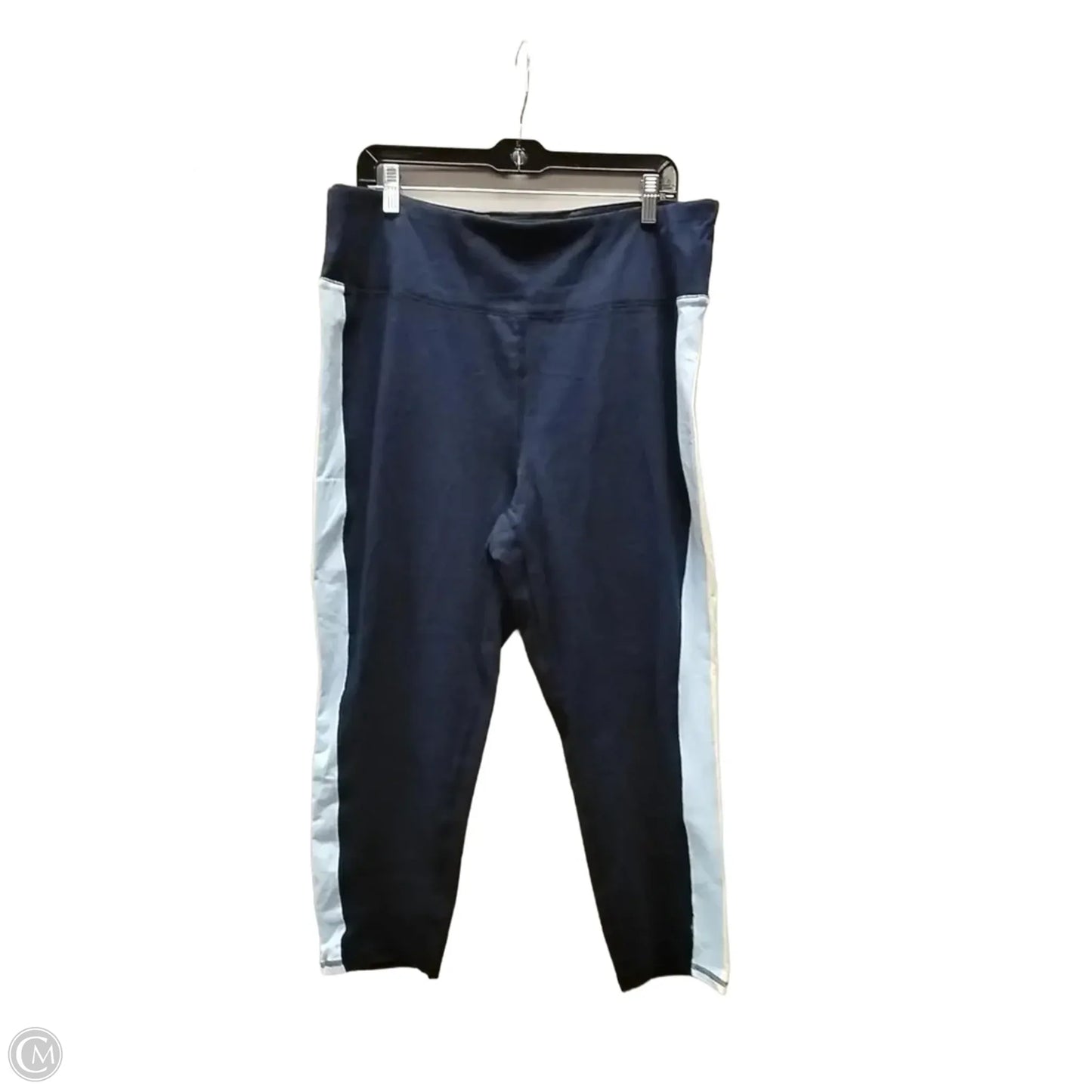 Pants Cropped By Felina In Blue & White, Size: M