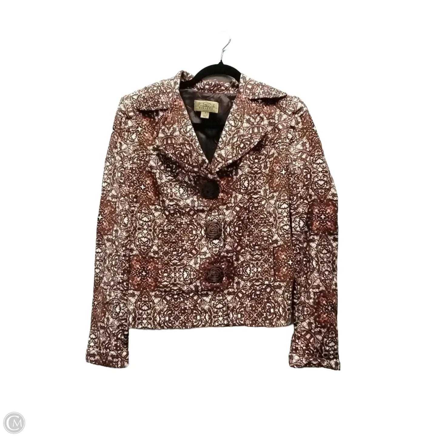 Blazer By Peck And Peck In Geometric Pattern, Size: 4