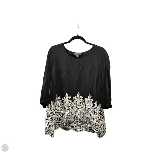 Blouse 3/4 Sleeve By Karen Kane In Black, Size: Xs