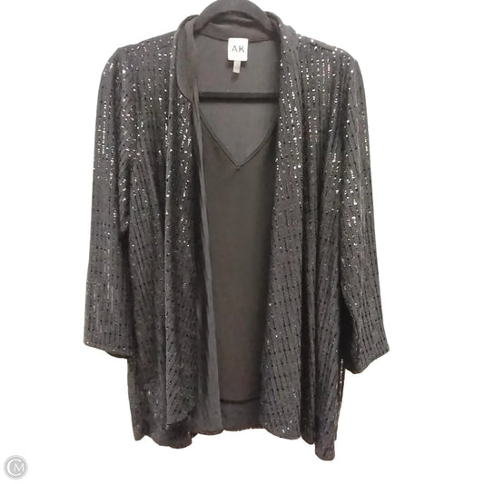Top Long Sleeve By Anne Klein In Black, Size: 1x